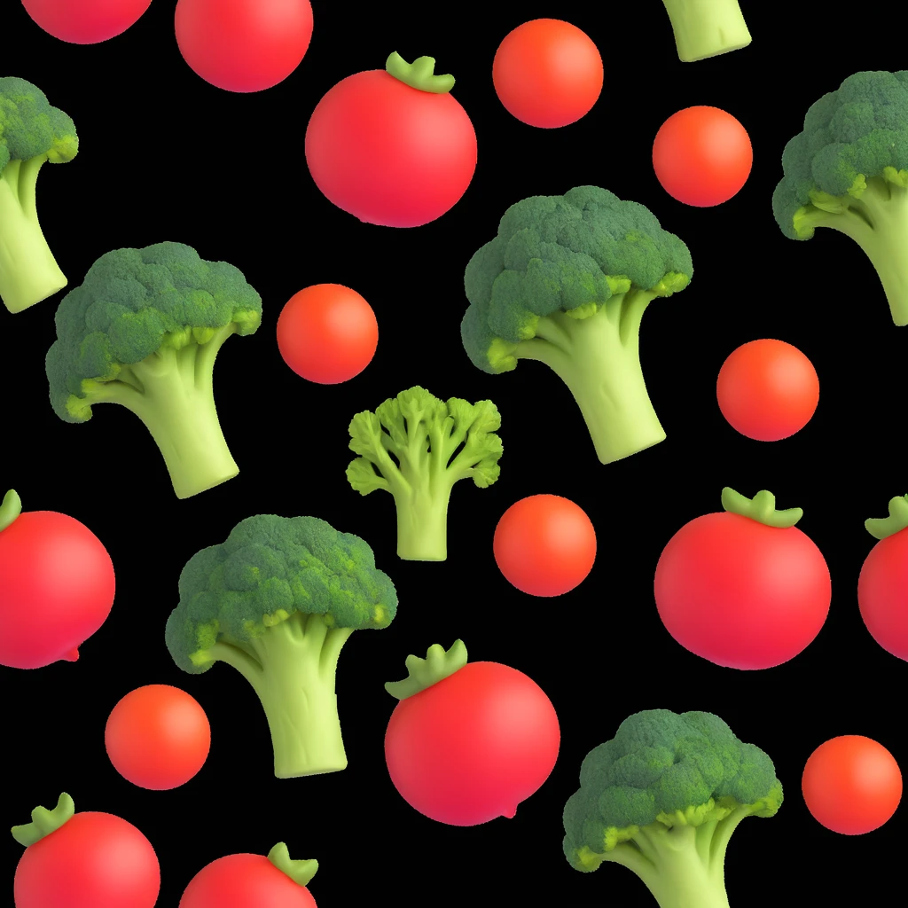 Meal broccoli chicken and tomato  emoji