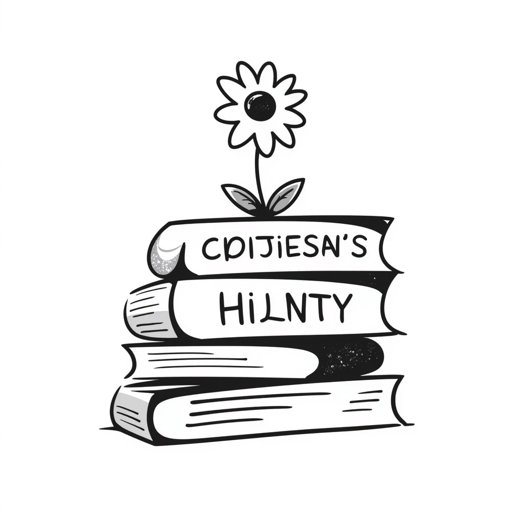 стопка из трех книг и цветок emoji