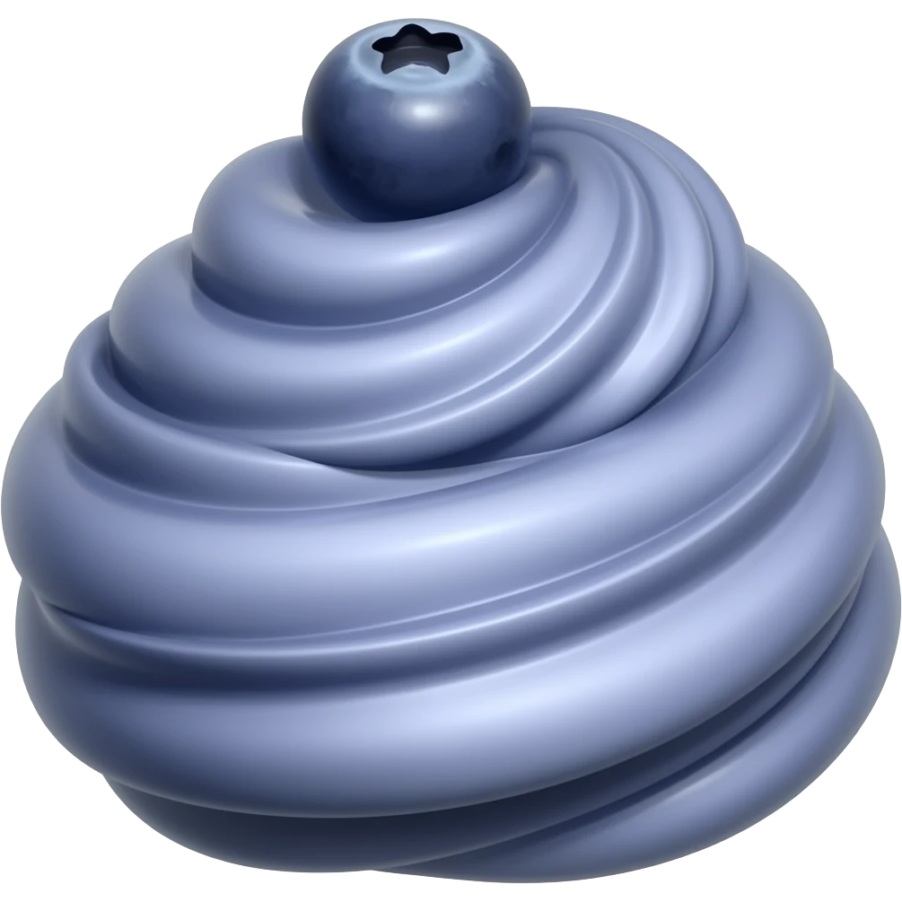 Dark swirl with a blueberry on top emoji