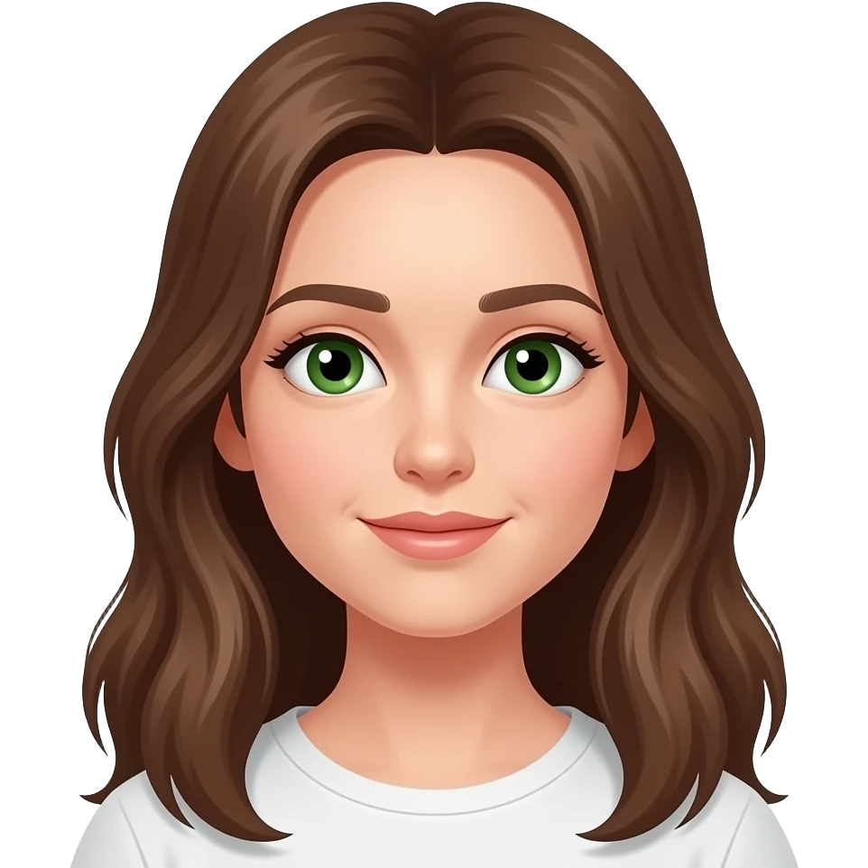 Yeşil gözlü kumral uzun saçlı kız emoji