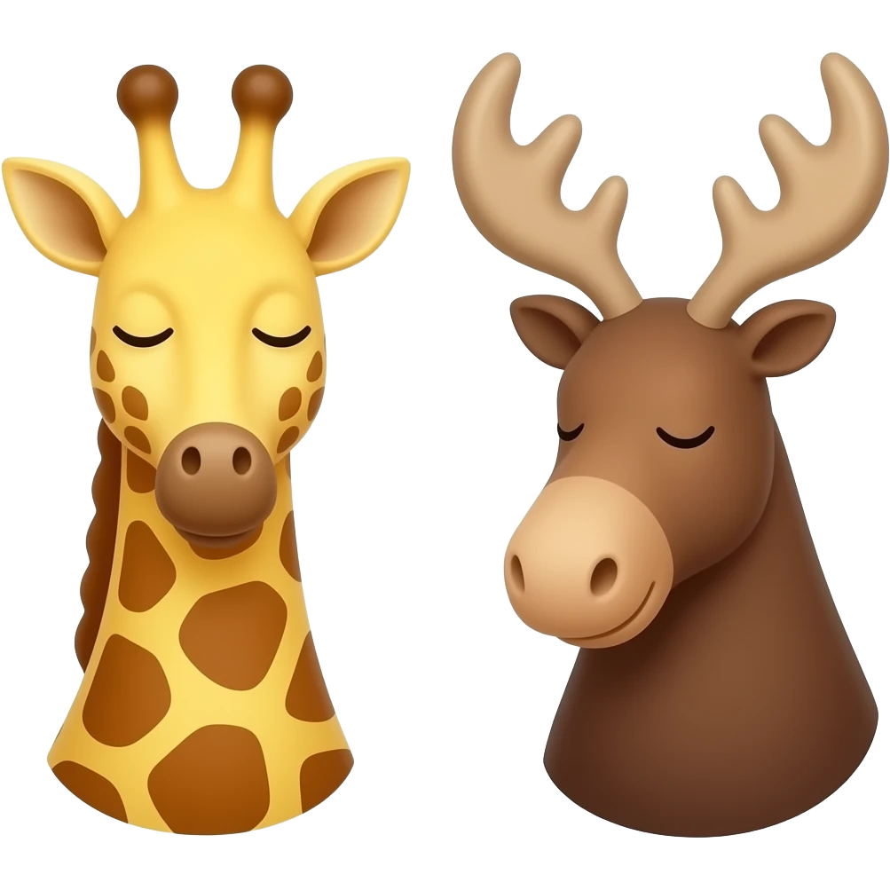 Einfacher Giraffenkopf und Elchkopf schlafen beide ein emoji