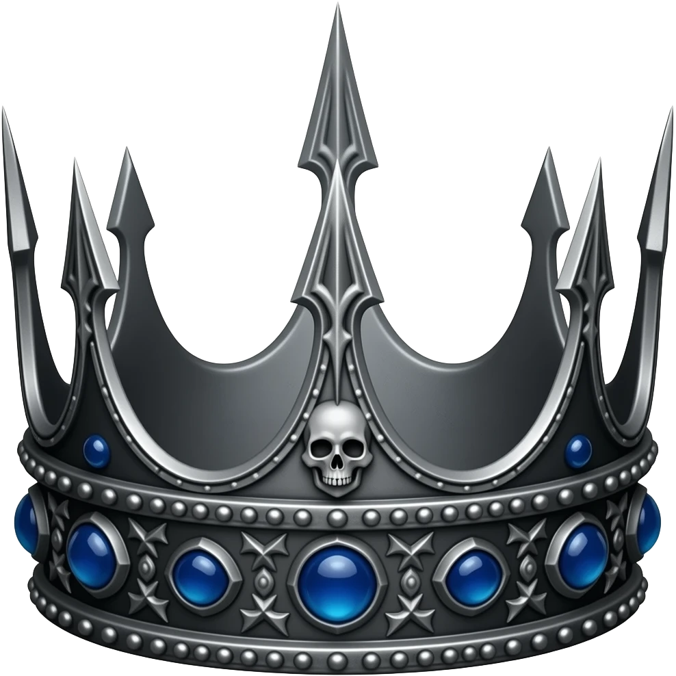 blue and black gothic death crown emoji