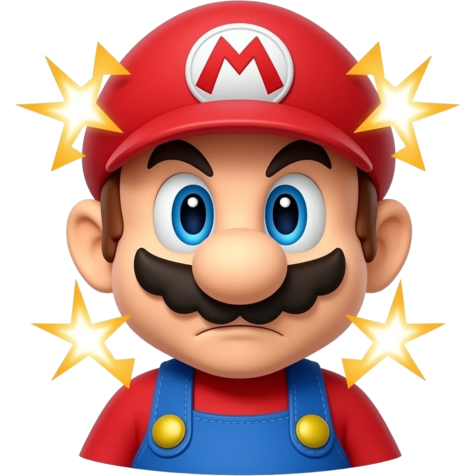 I need a mario emoji with mario being exploded (defeated expression) emoji