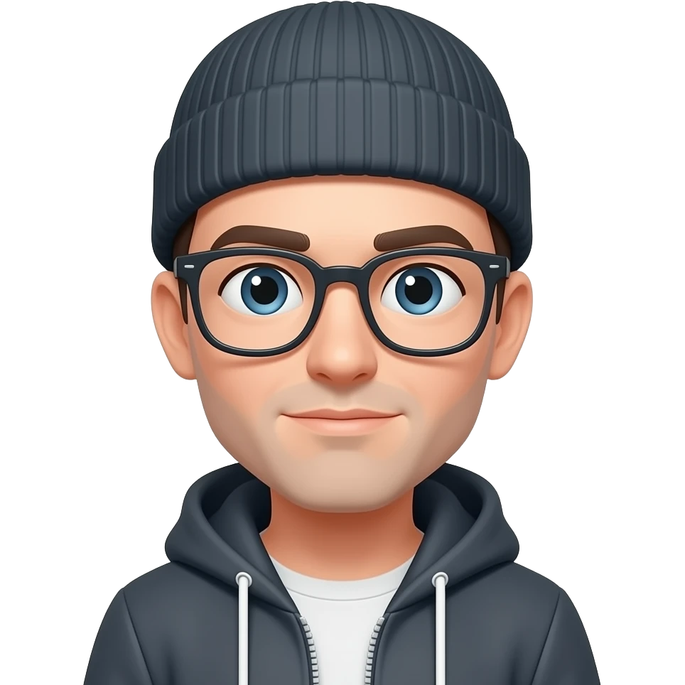 Glasses+beanie+expression emoji