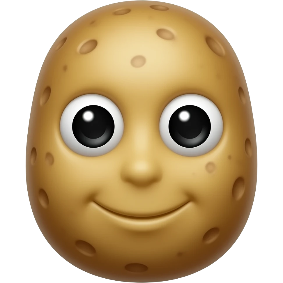 a potato with human face emoji