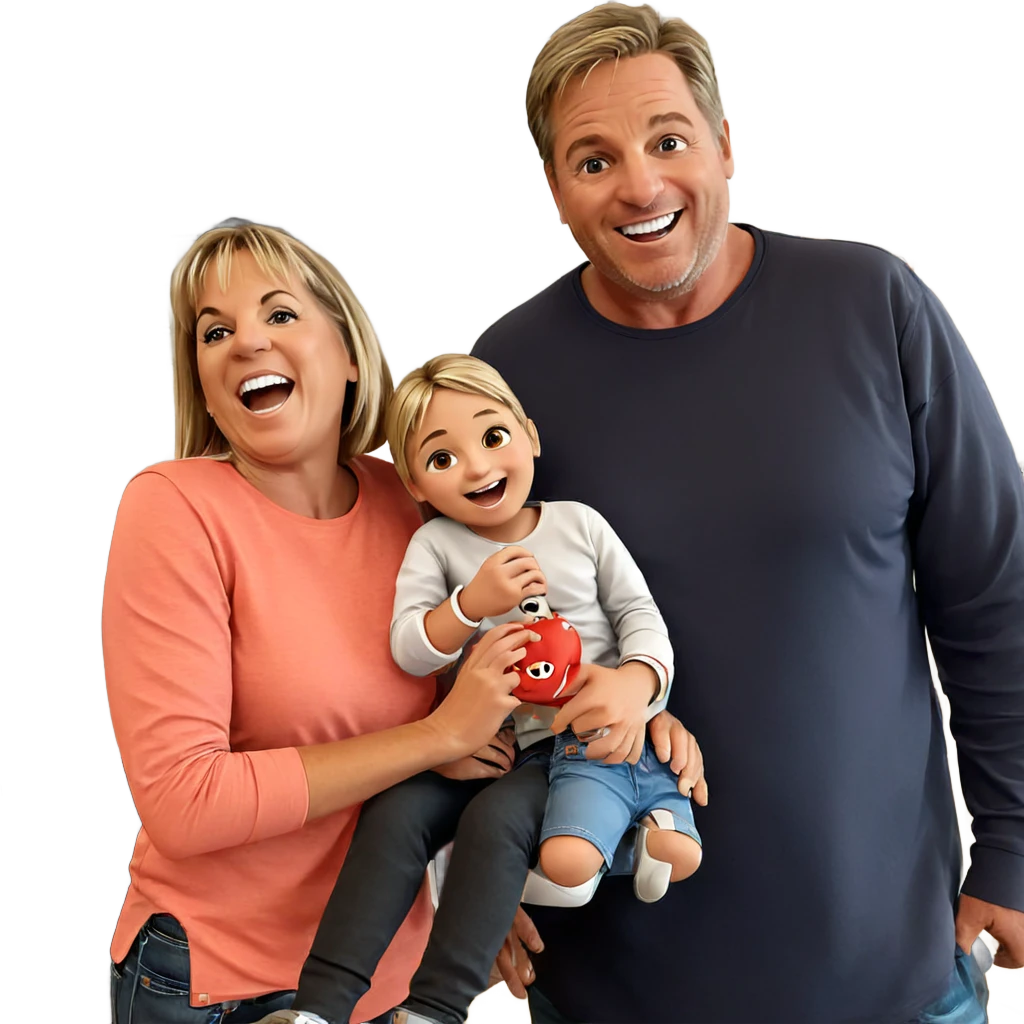 happy girl with boys indoors emoji