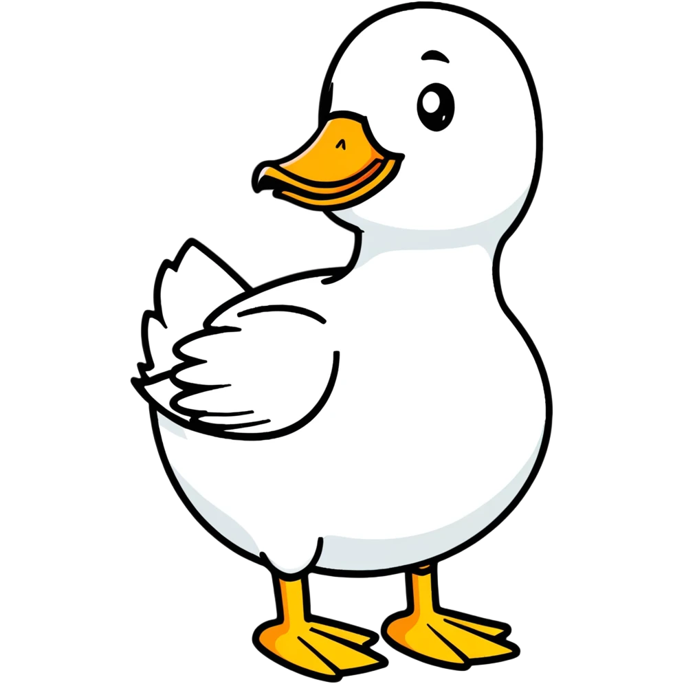 White Duck going to shower emoji