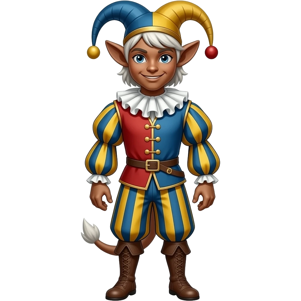 A faun dressed in medieval juggler outfit. Full body emoji