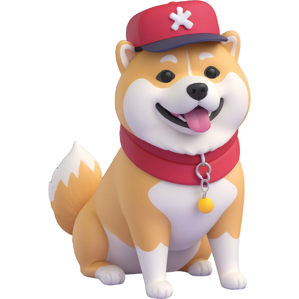 akita inu dog wearing a hat emoji