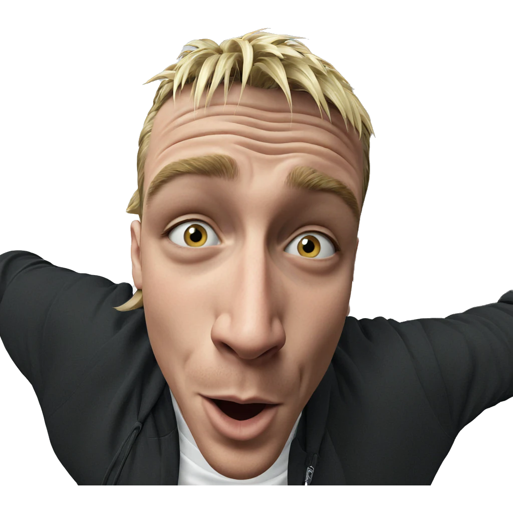 blonde boy looking at viewer emoji