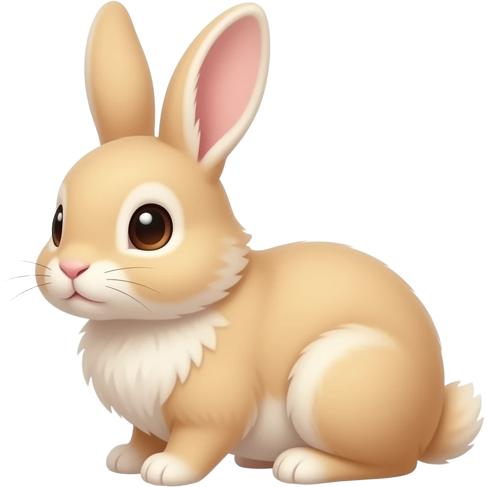 Emoji of cute light tan fluffy bunny emoji