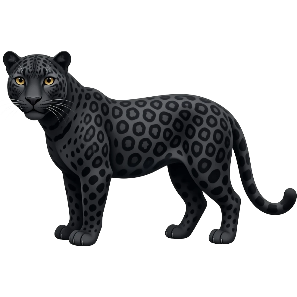 stretching black leopard emoji