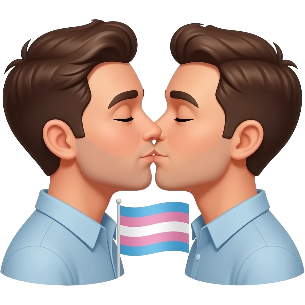 👨‍❤️‍💋‍👨+ 🏳️‍⚧️ emoji