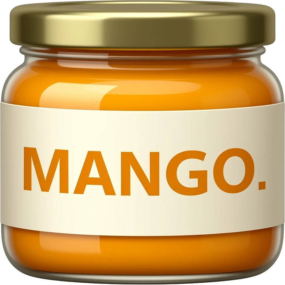 mango jam jar with lable emoji