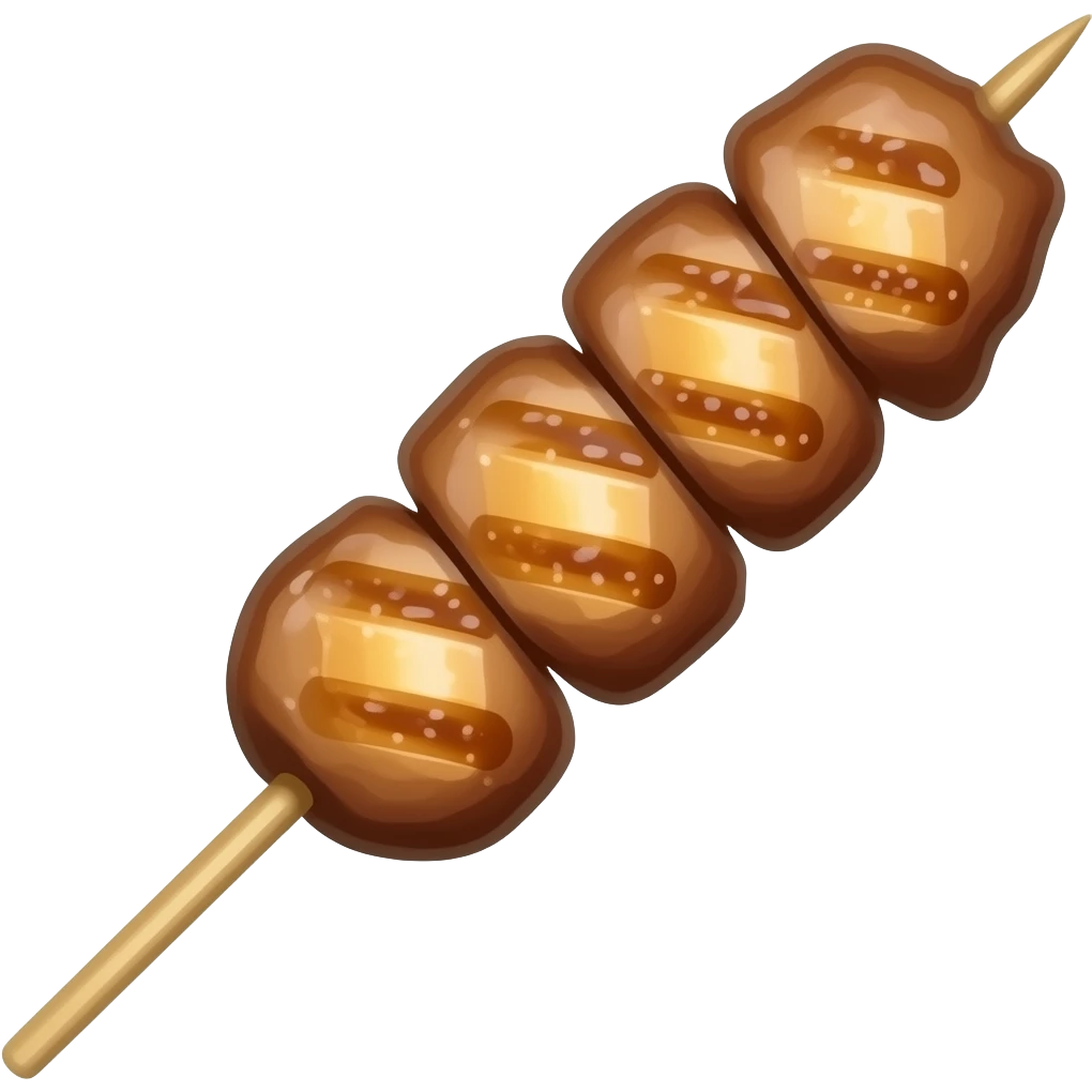 one thai styled- meat bbq without vegetable, only 1 stick, without bg, emoji