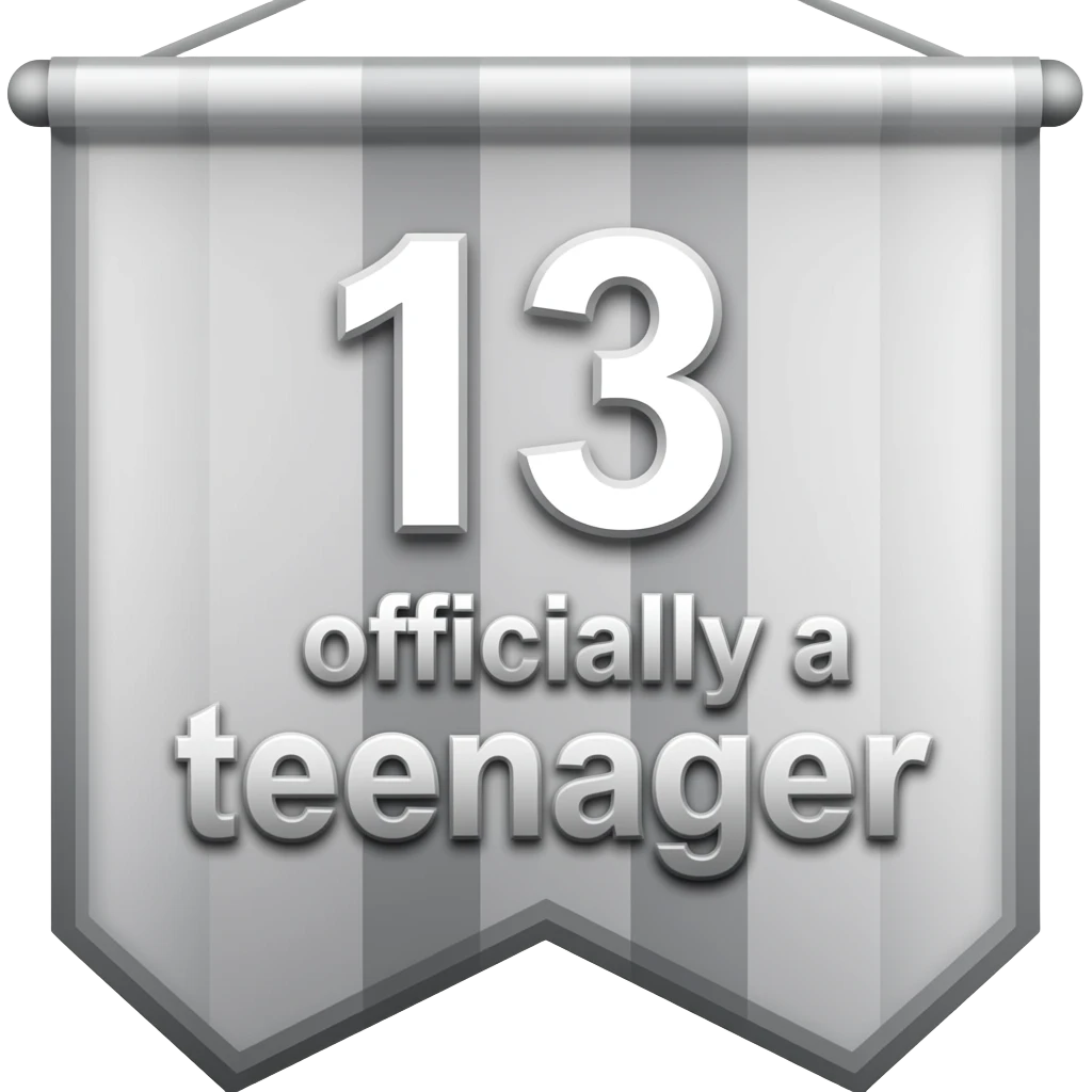 13 OFFICALLY A TEENAGER BANNER emoji