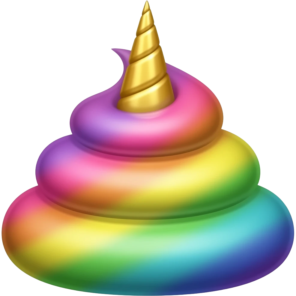 Une crotte couleur licorne emoji