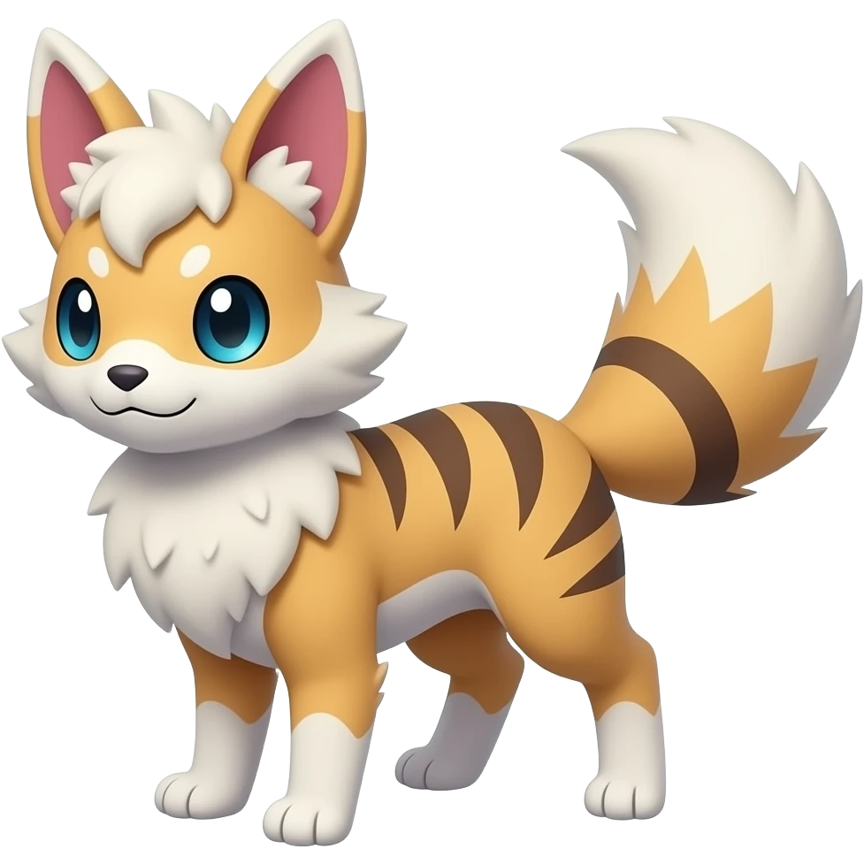 Meloetta-Vernid-Bobcat-Primagen-Fionbri-Trico-Protogen-hybrid-fusion-Fakémon-creature, full body emoji