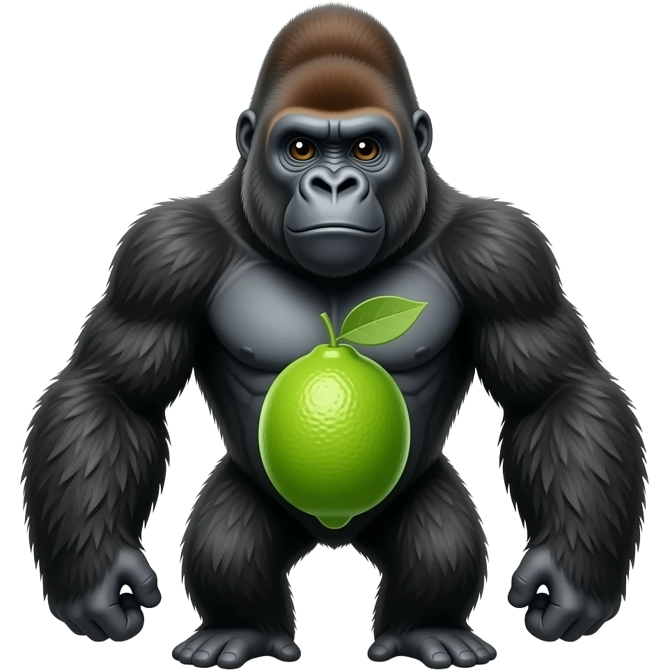 un gorila con un limón verde emoji