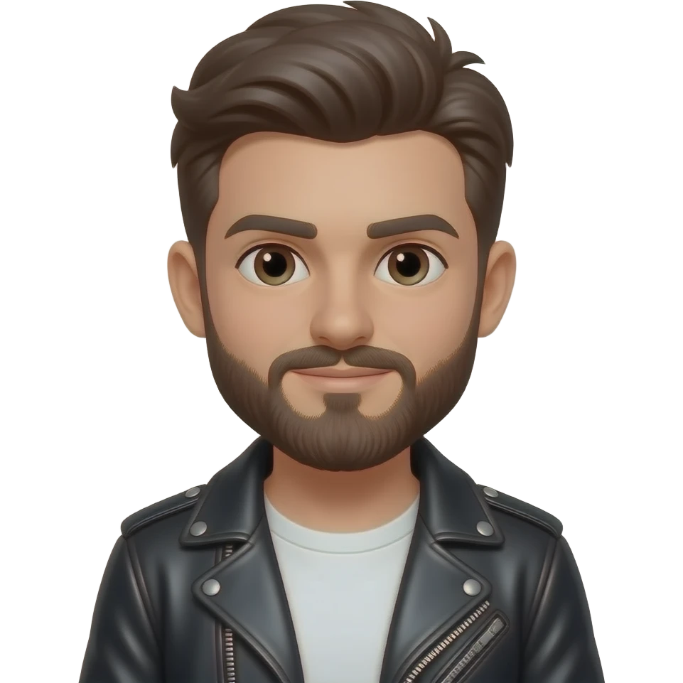 boy with beared wear a  leather jacket emoji