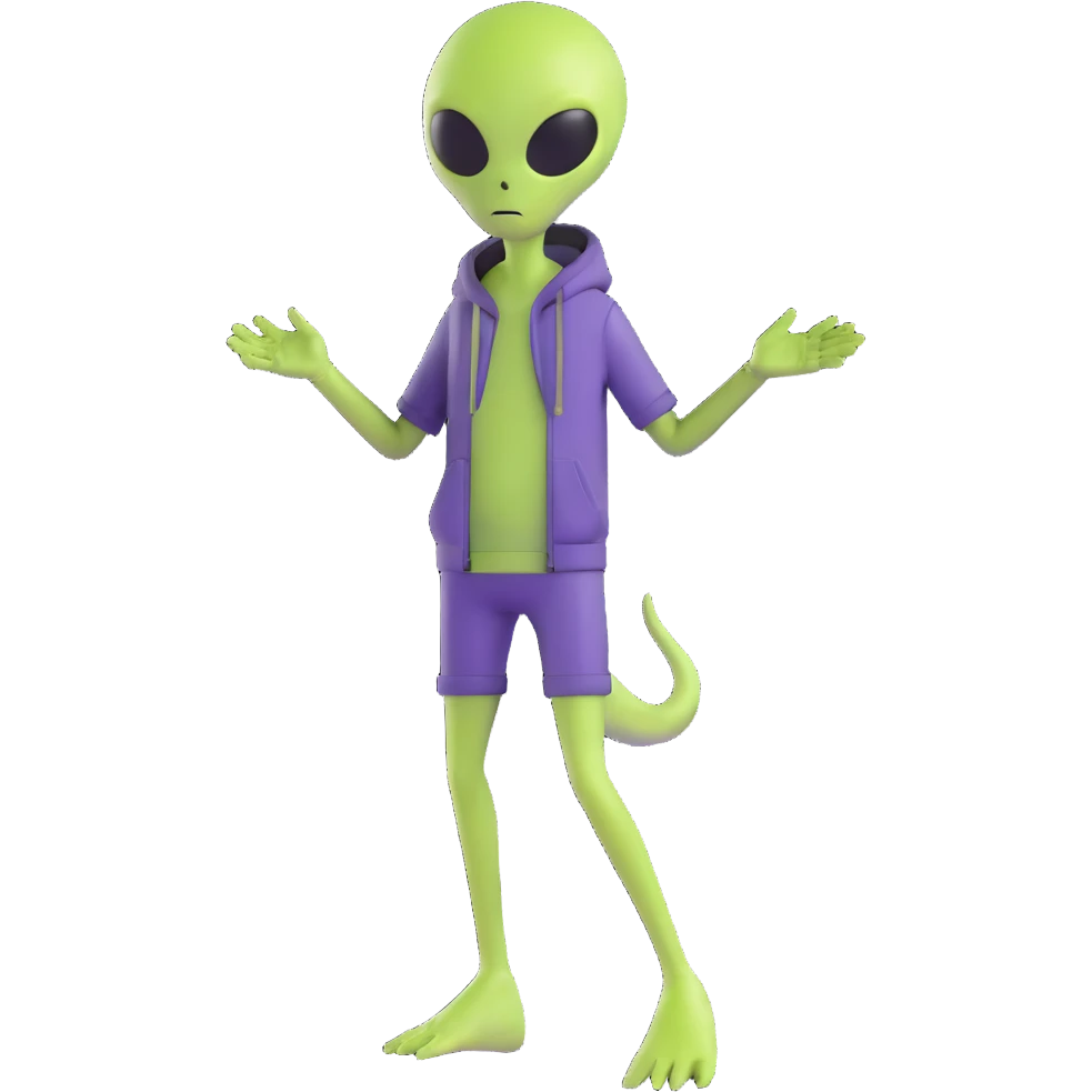 full-body alien wearing casual clothes emoji