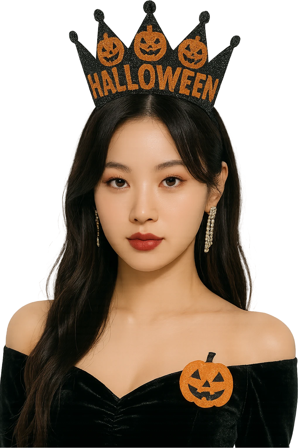 halloween kpop idol crown, sparkly and trendy, remove background emoji