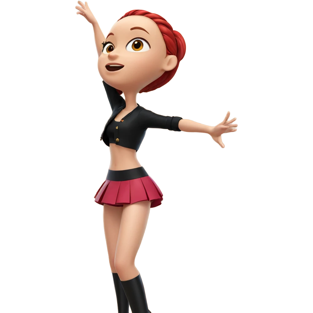 girl in a stylish skirt emoji