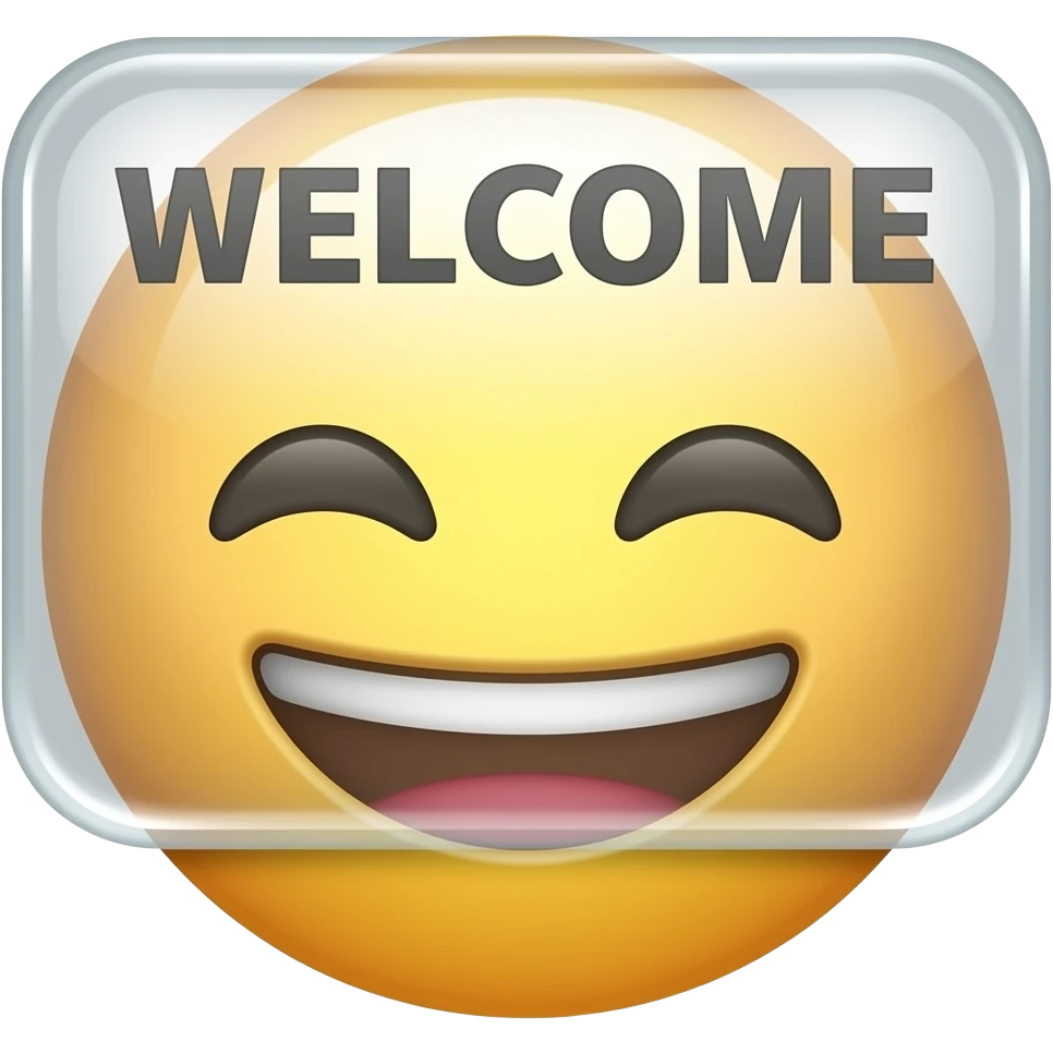 Everyone welcome sign with :) emoji