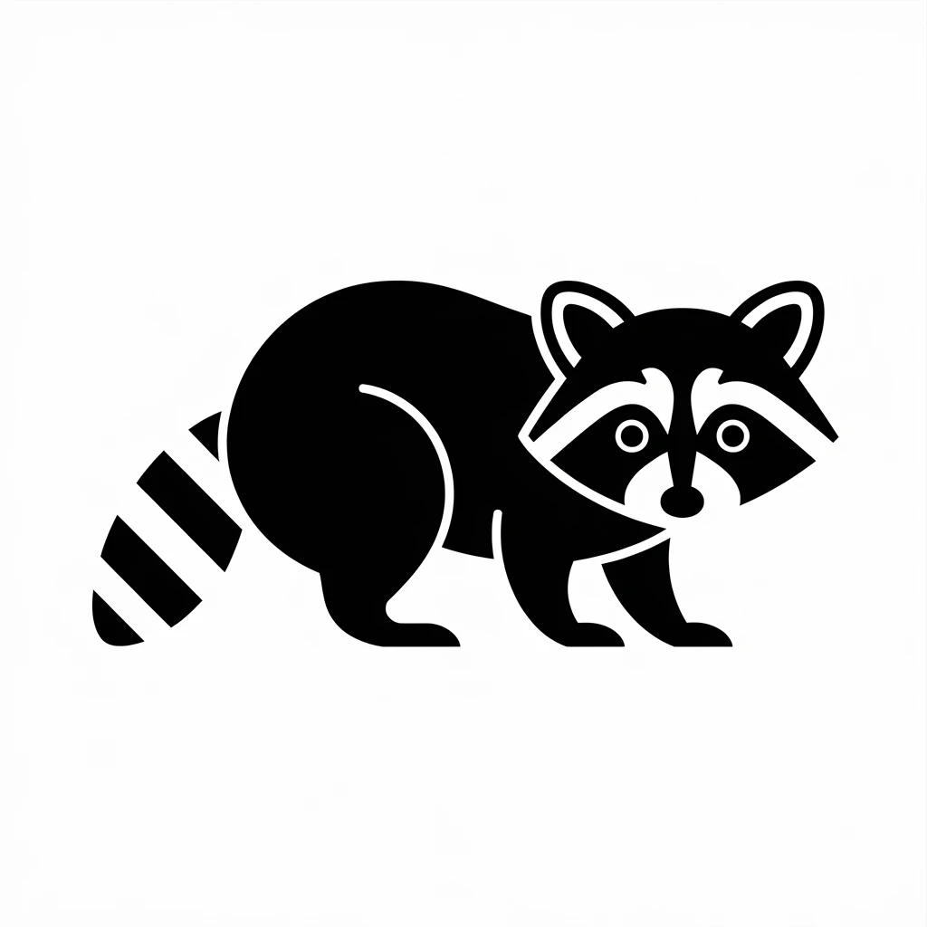 Raccoon icon black silhouette emoji