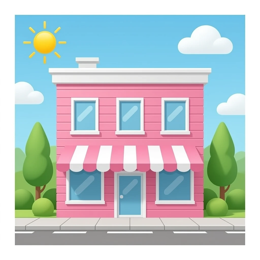 salon pink building emoji
