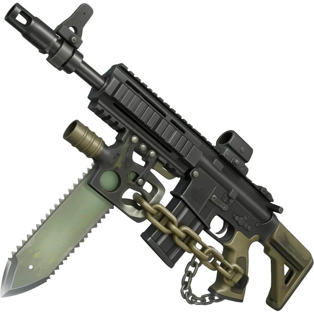 gears of war Lancer mark 2 assault rifle gun with chainsaw at bottom emoji
