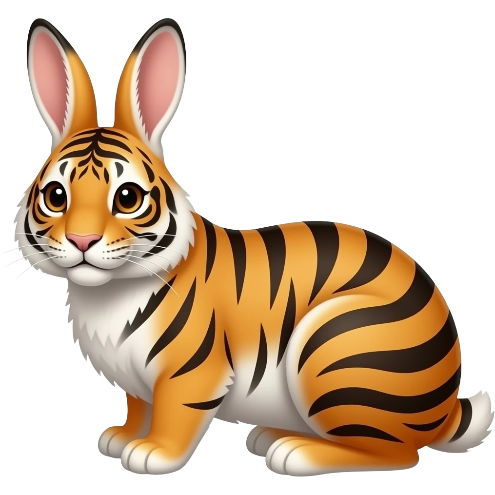 create emoji of tigerpainted rabbit emoji