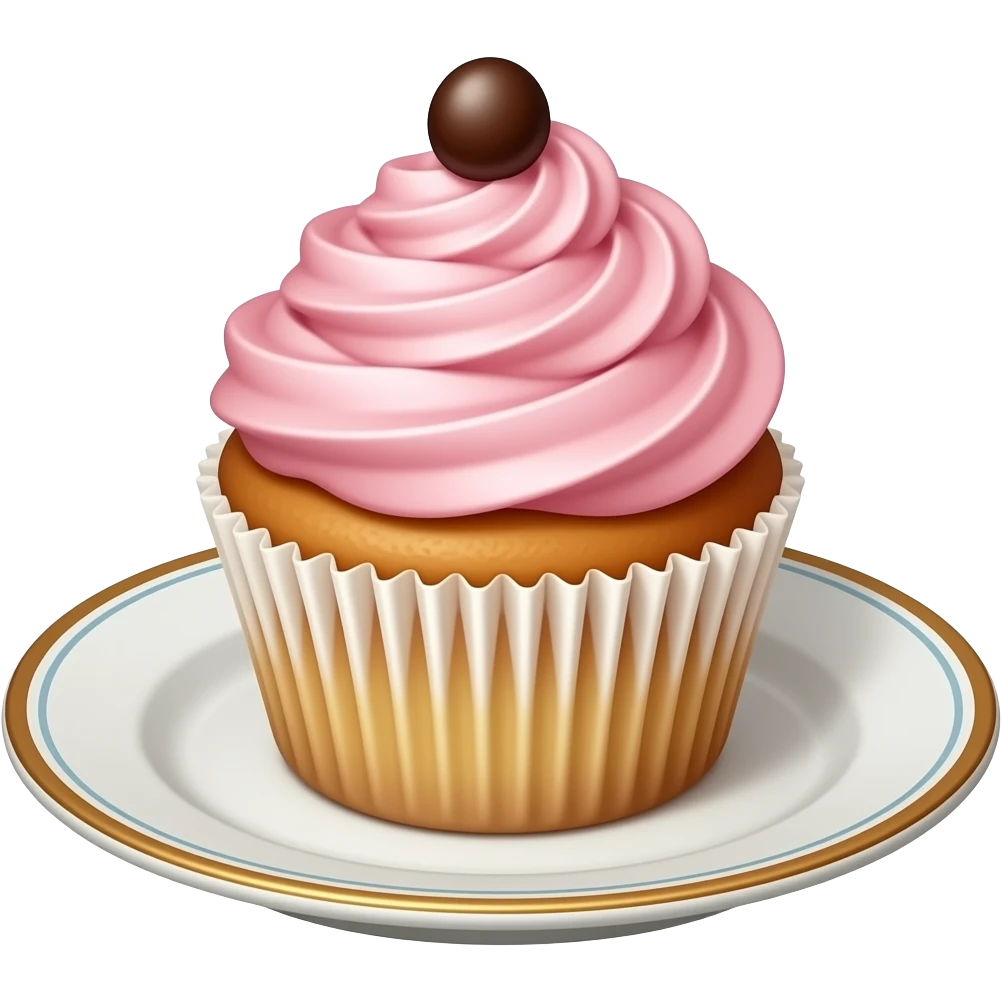 Cupcake with pink icing emoji