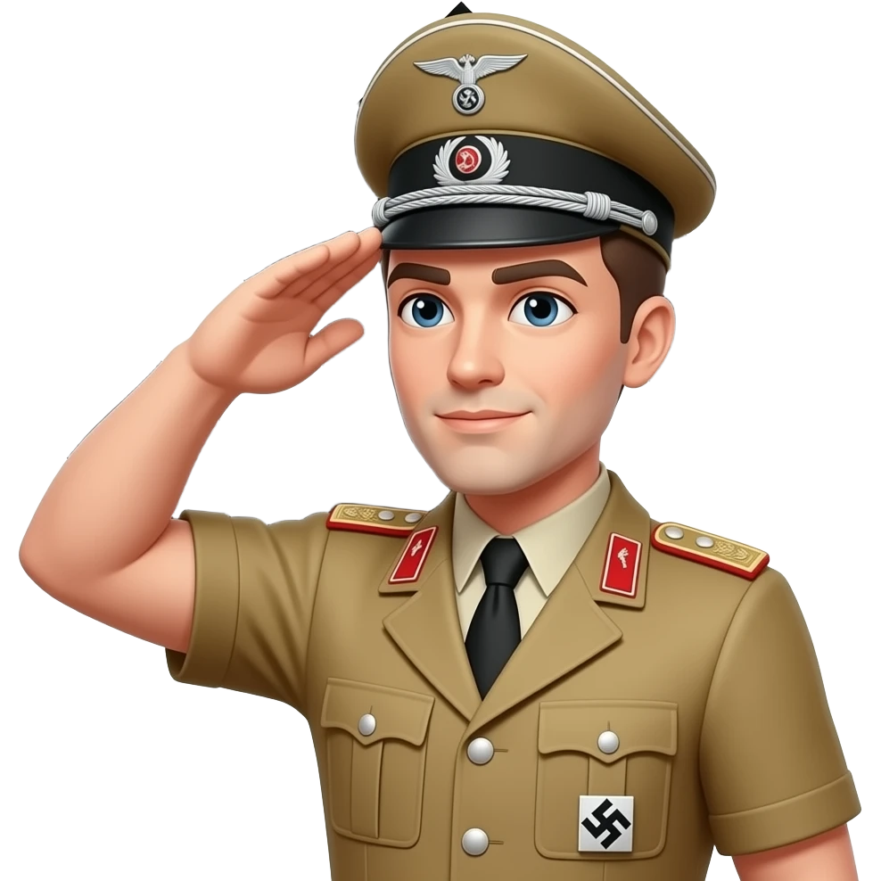 create sieg heil salute swaztika diagonal side emoji