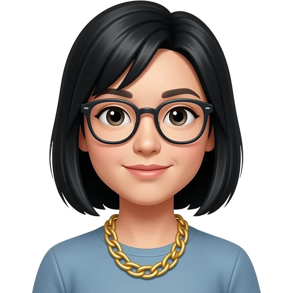 asian woman with Golden Chain And Glass emoji