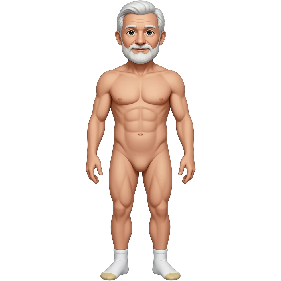 Full body old man naked with only socks on emoji