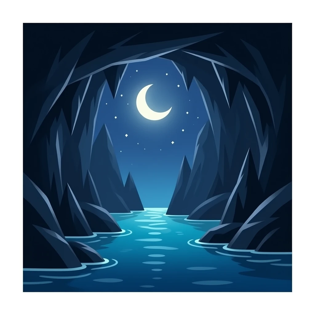 une grotte très sombre il ne doit pas y avoir de l'eau emoji