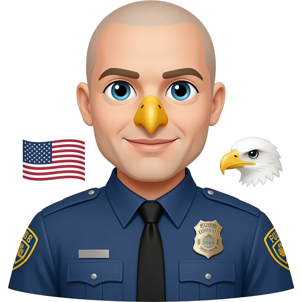 FBI bald eagle police man with an American flag emoji
