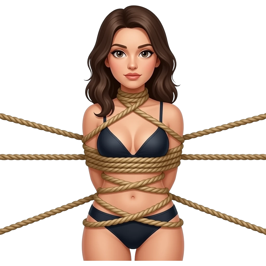 Women in underwear tied up in bondage emoji