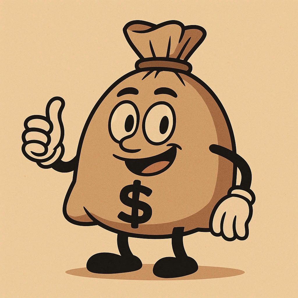 money bag icon, modern flat design, clean lines, subtle shading, professional look emoji