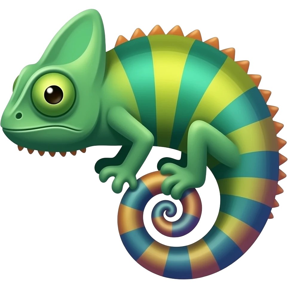 tạo chameleon logo có hiệu ứng nhìn ngó chi tiết đơn giản đi và hơi ngộ nghĩnh màu đa sắc lung lung phép thuật hơn emoji