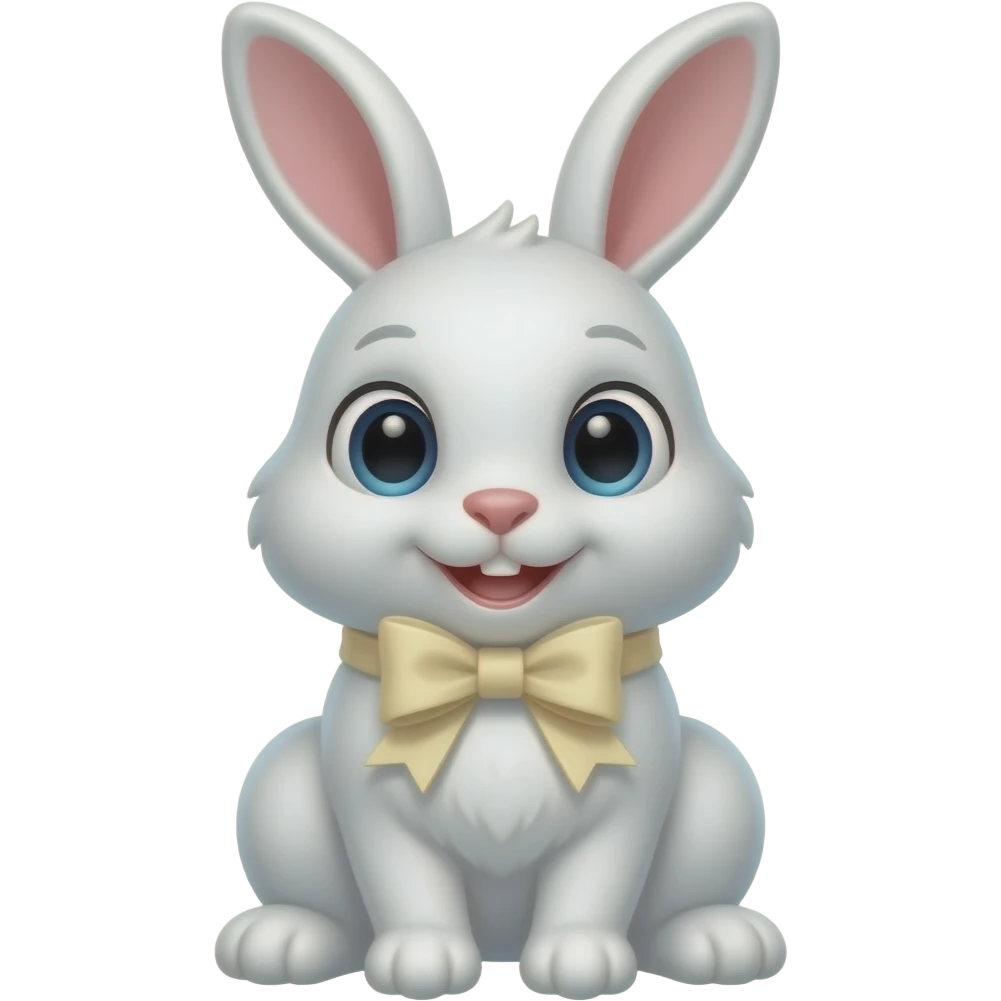white bunny with Vanilla bow!! emoji