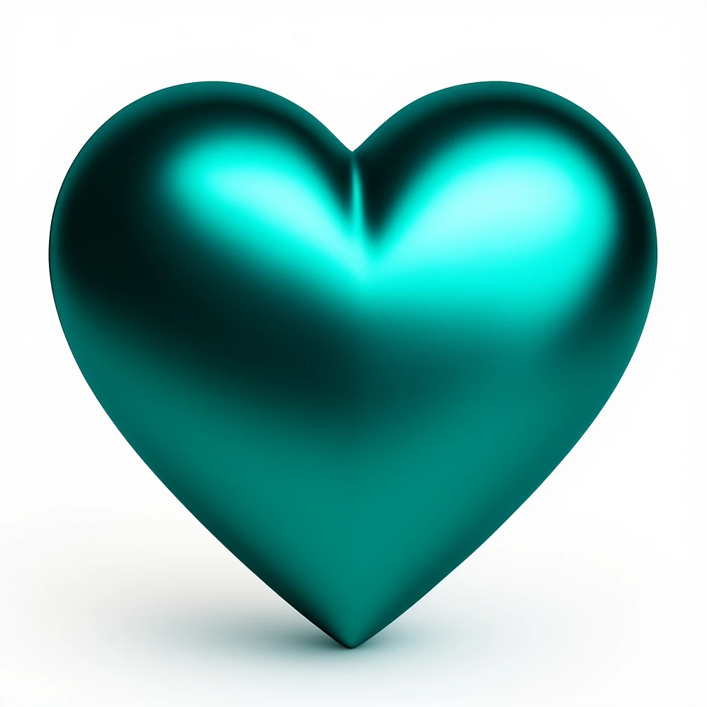 heart with a metallic teal finish emoji