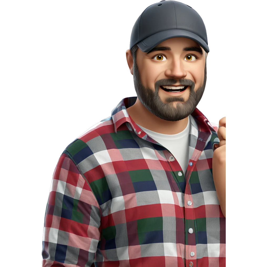 smiling boy in plaid shirt emoji