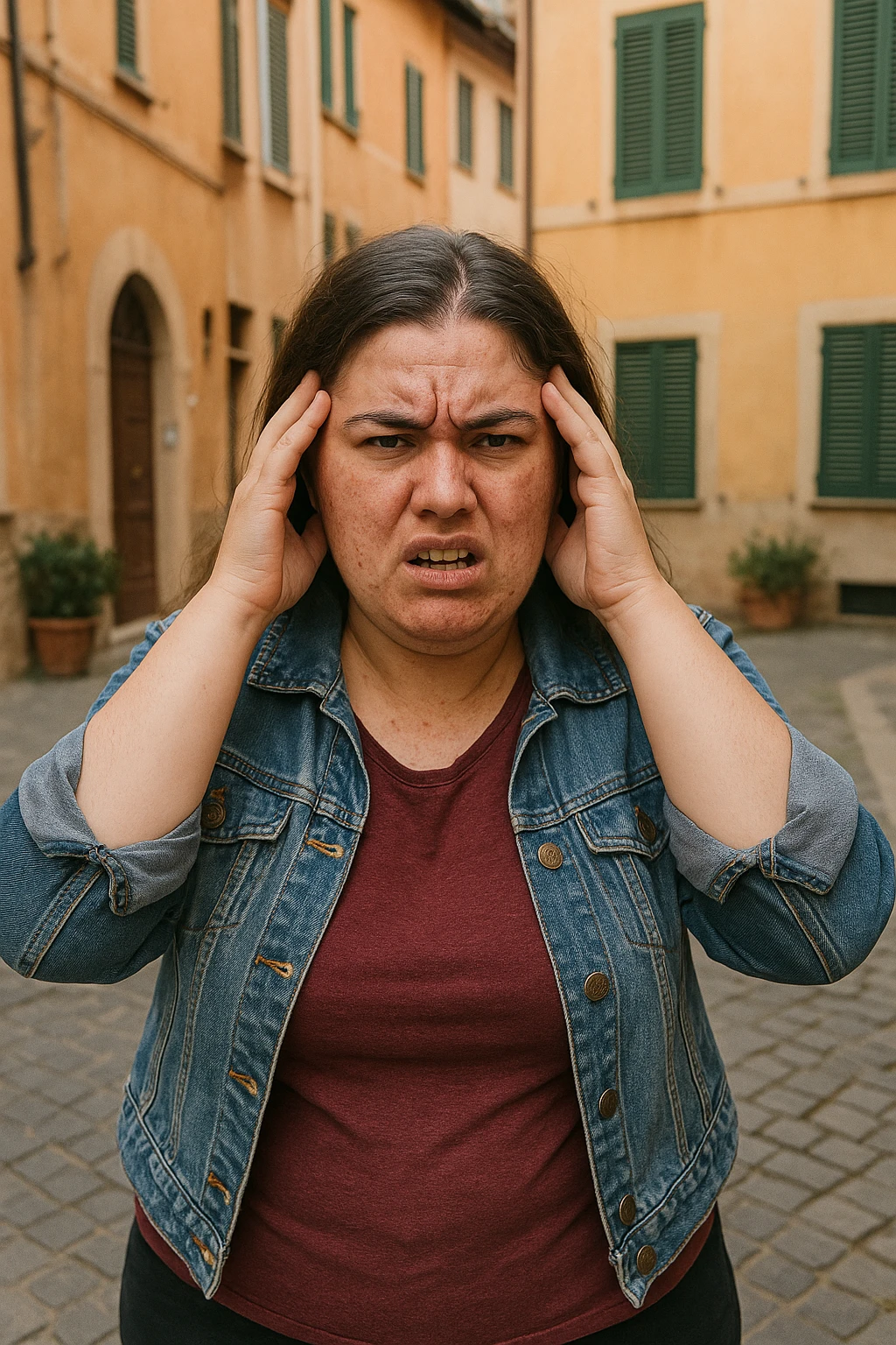 Donna con pcos e irritabilità come sindrome evidente immagine realistiche in italiano emoji