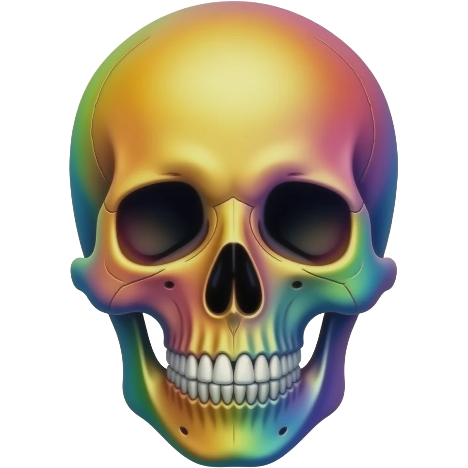 Create a live colour ful emoji skull emoji