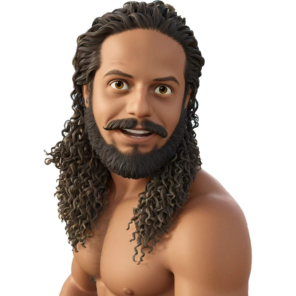 bearded man at the beach emoji