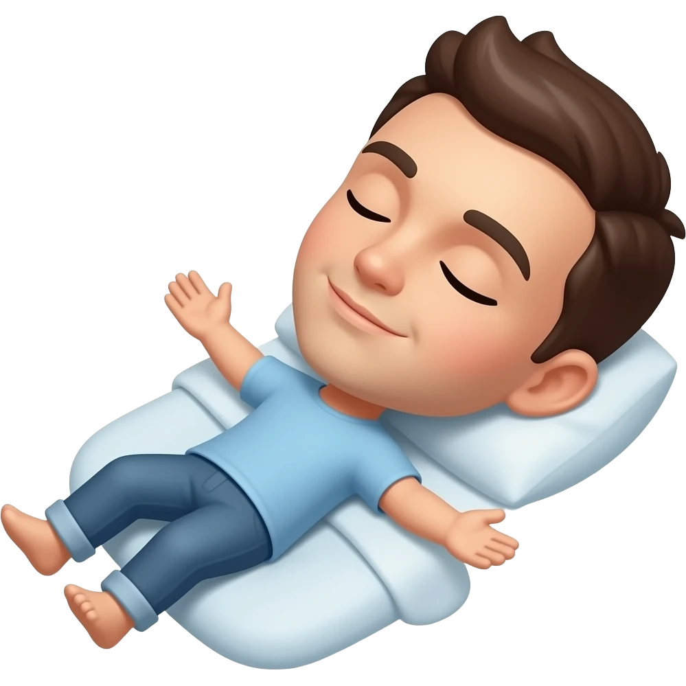 A person levitating in a sleeping way emoji