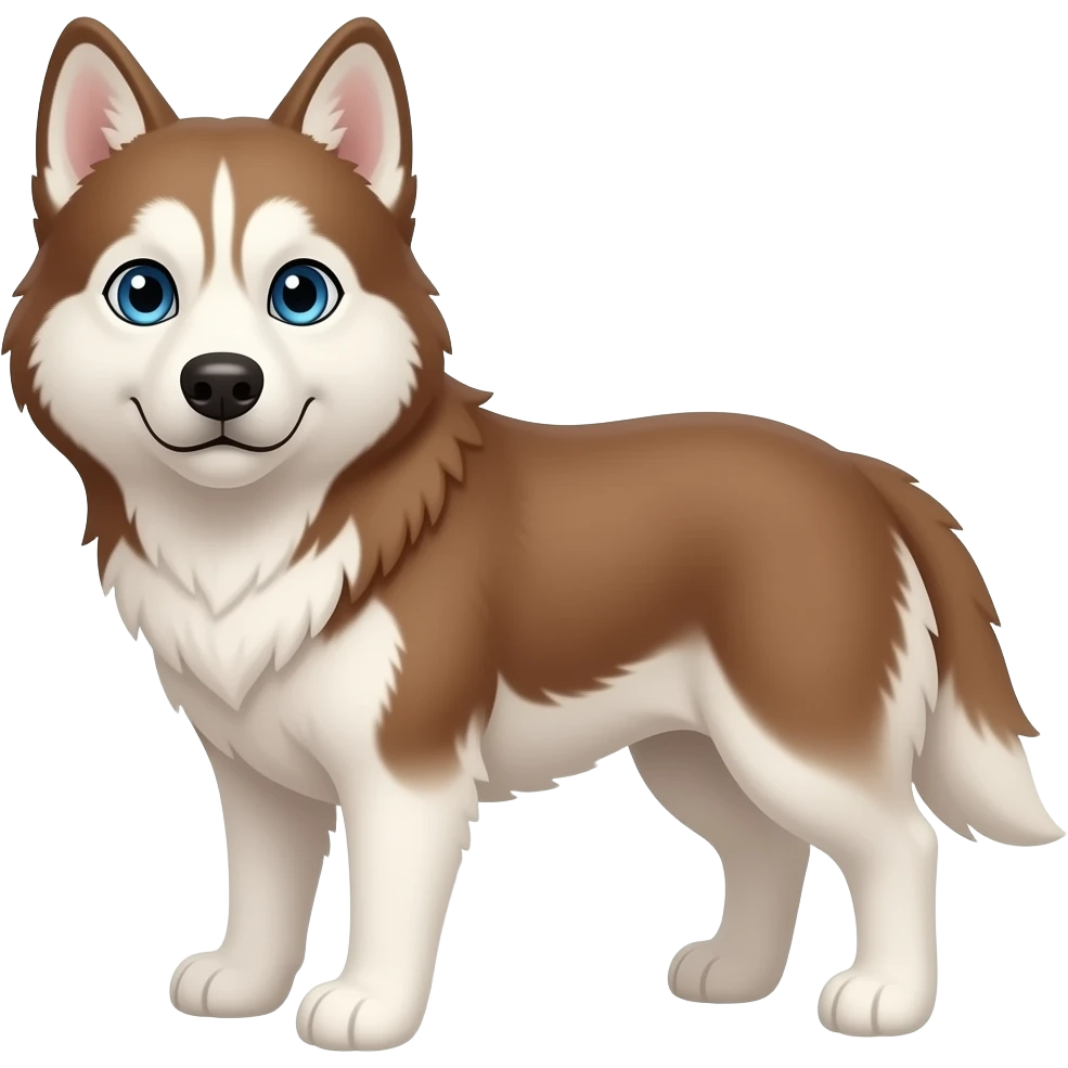 Light brown and white, blue eyed Husky emoji