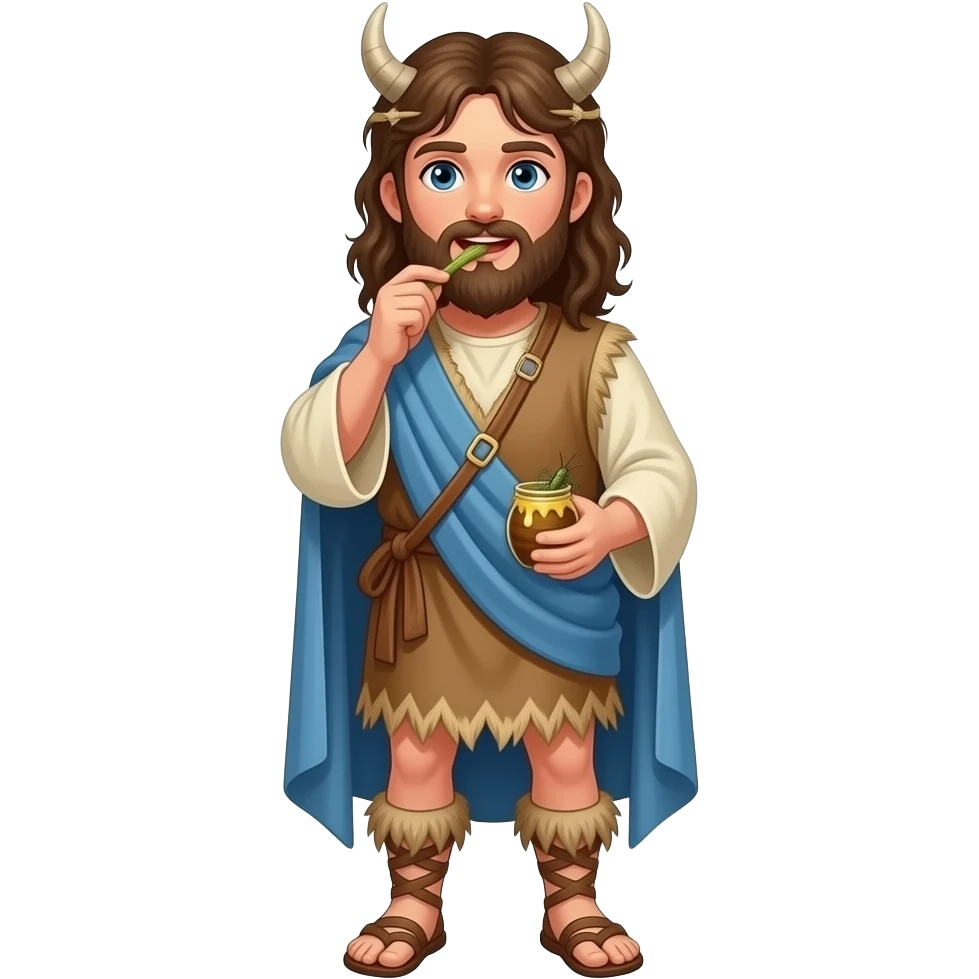 John the Baptist full bodied dressed as a wild man tha eats wild honey and grasshoppers emoji